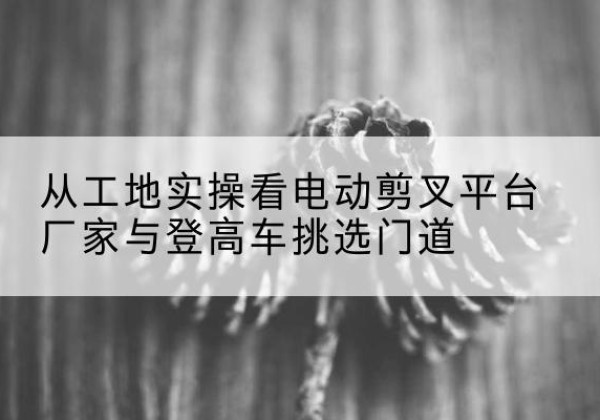 凌源电动剪叉升降平台厂家-从工地实操看电动剪叉平台厂家与登高车挑选门道